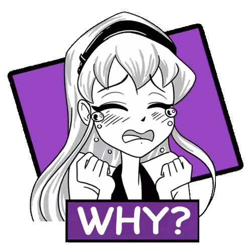 Black And White Girl With Sign Saying Why Sticker