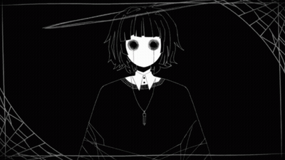 Black And White Girl With Spider Web GIF