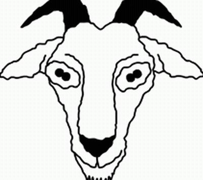Black And White Goat With Horns GIF