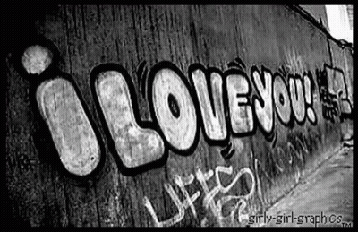 Black And White Graffiti I Love You GIF