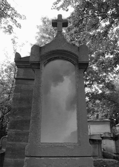Black And White Grave With Cross GIF