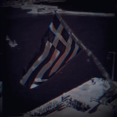 Black And White Greek Flag With Athens GIF