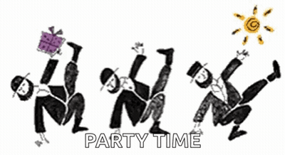 Black And White Group Party Time GIF
