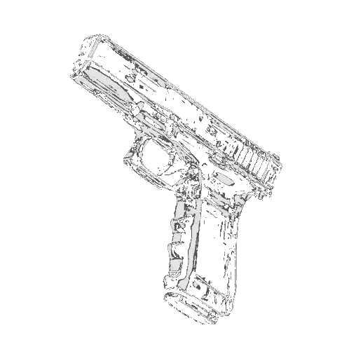 Black And White Gun Drawing Sticker