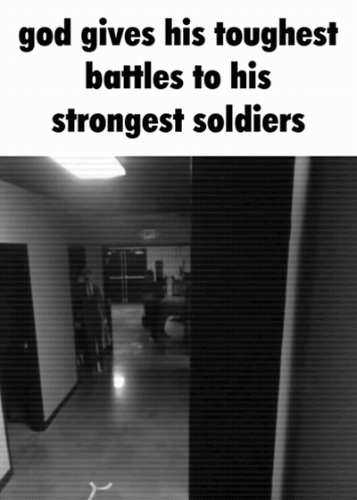 Black And White Hallway God Gives His Toughest Battles To His Strongest Soldiers GIF