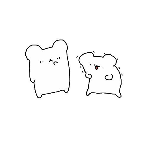 Black And White Hamsters Standing Sticker