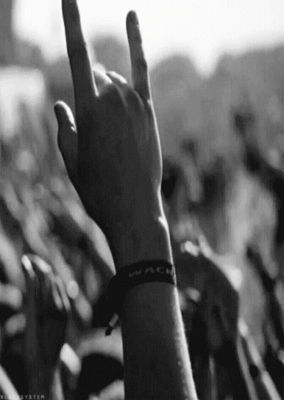 Black And White Hand Giving Horns Sign GIF