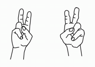 Black And White Hand With Crossed Fingers GIF