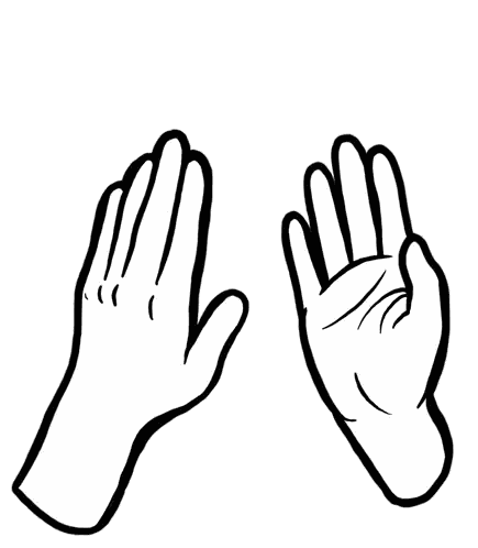 Black And White Hands High Five Sticker