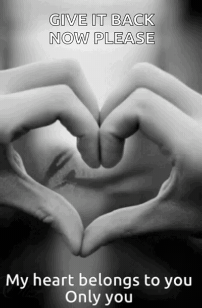 Black And White Hands Making Heart Shape GIF