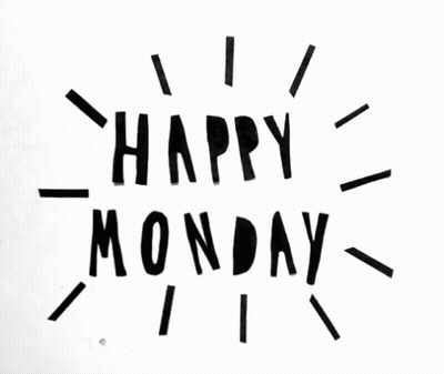 Black And White Happy Monday Sign GIF