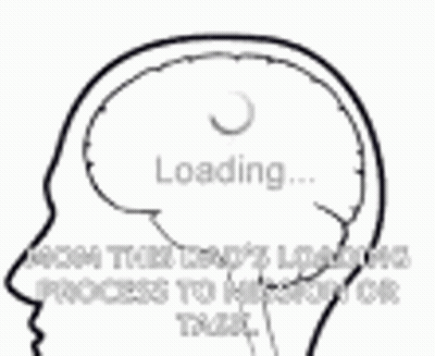 Black And White Head With Loading Bar GIF