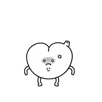 Black And White Heart Face Drawing Sticker