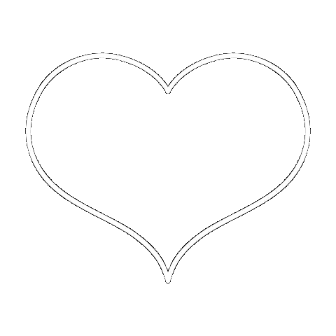 Black And White Heart Line Drawing Sticker