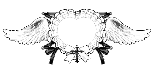 Black And White Heart With Angel Wings Sticker