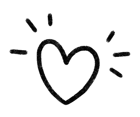 Black And White Heart With Rays Sticker