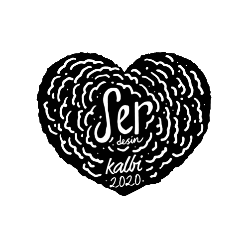 Black And White Heart With Ser Desen Kalbi 2020 Sticker