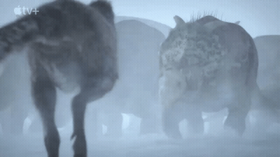 Black And White Herd Of Horses With Apple TV Logo GIF