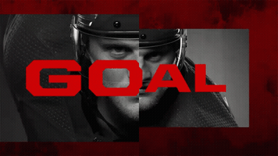 Black And White Hockey Player Goal GIF