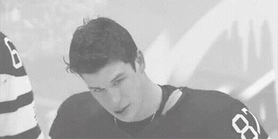 Black And White Hockey Player Jersey Number 6 GIF
