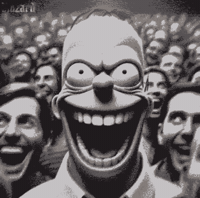 Black And White Homer Simpson Mouth Open GIF