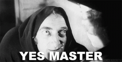Black And White Hooded Man Saying Yes Master GIF