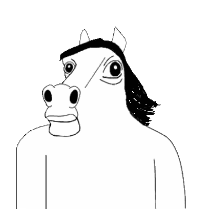 Black And White Horse Drawing Sticker