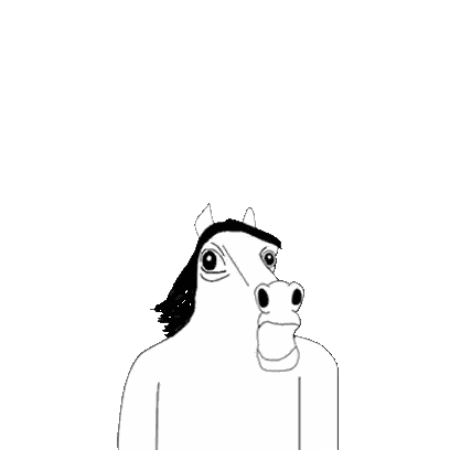 Black And White Horse Drawing Sticker