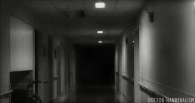Black And White Hospital Hallway Doctor Hannibalism GIF
