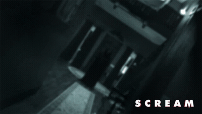 Black And White House With Word Scream GIF