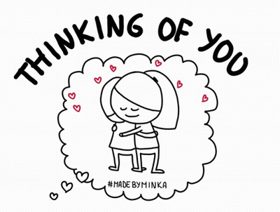 Black And White Hug With Thinking Of You GIF