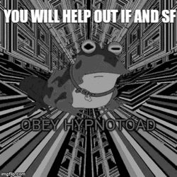 Black And White Hypnotoad Performing Hypnosis GIF