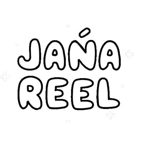 Black And White Jana Reel Drawing Sticker