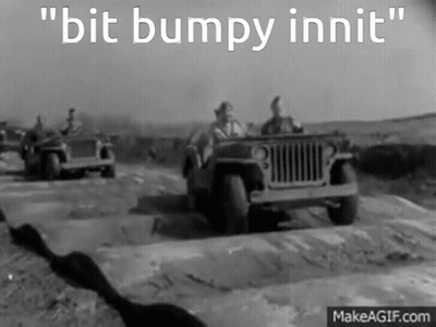 Black And White Jeep With Bit Bumpy Innit GIF
