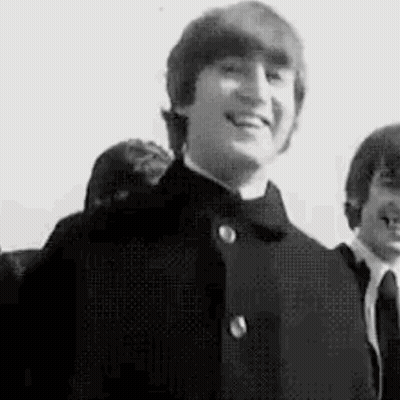 Black And White John Lennon And Ringo Starr GIF