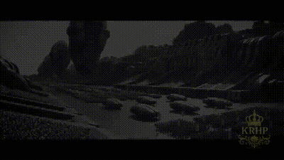 Black And White Landscape With Crown GIF