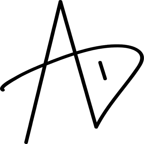Black And White Letter A And D Sticker