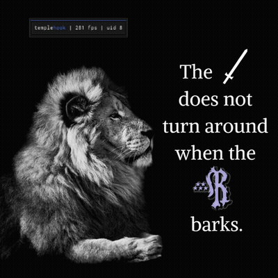 Black And White Lion Doesn't Turn When Barks GIF