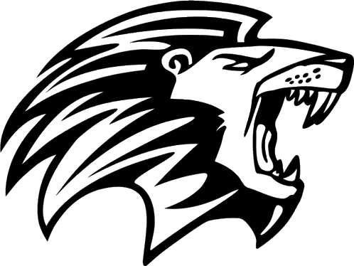 Black And White Lion Head With Sharp Teeth Sticker