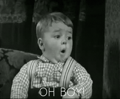 Black And White Little Boy Saying Oh Boy GIF