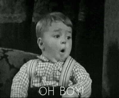 Black And White Little Boy Saying Oh Boy GIF