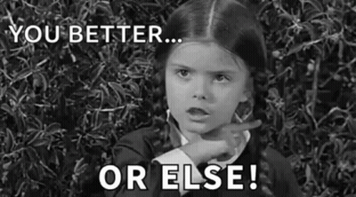 Black And White Little Girl Pointing You Better Or Else GIF