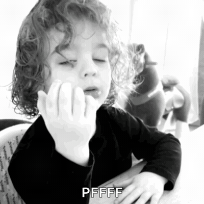 Black And White Little Girl Saying Pffff GIF