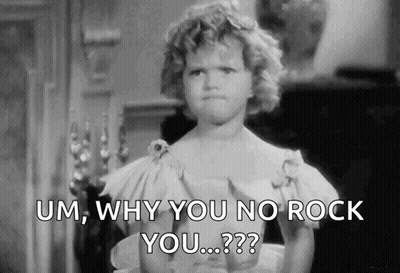 Black And White Little Girl Saying Um Why You No Rock You GIF