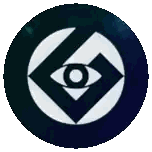 Black And White Logo With Eye Sticker