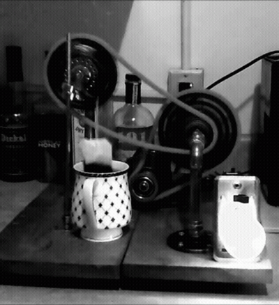 Black And White Machine With Dickel Distilled Honey Bottle GIF