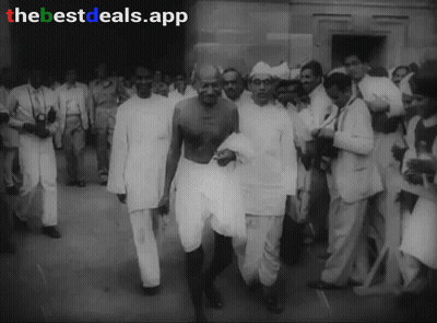 Black And White Mahatma Gandhi With BestDeals App GIF