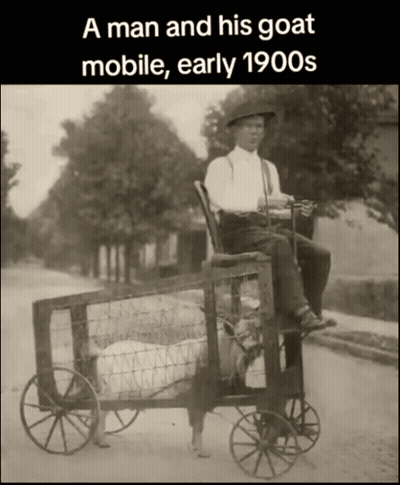 Black And White Man And Goat Mobile GIF
