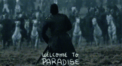 Black And White Man And Horses Welcome To Paradise GIF