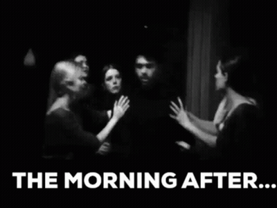 Black And White Man And Two Women The Morning After GIF